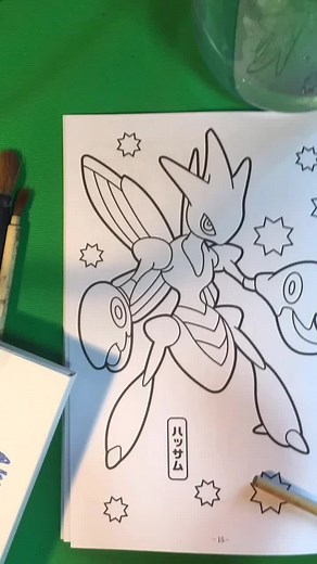 ハッサムガチで塗り絵！メガハッサム ポケモンぬりえかっこいい