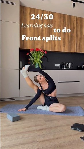 Learning how to do front splits 🤍