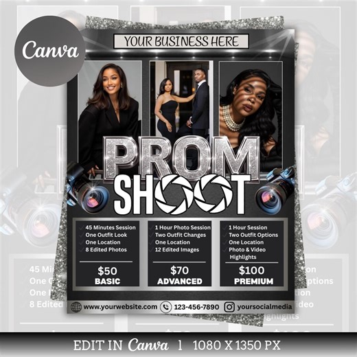 Prom Photography Flyer, Prom Send off Flyer, Prom Invitation Flyer, Prom Event Flyer, Prom Event Poster, Prom Party Invite - Etsy