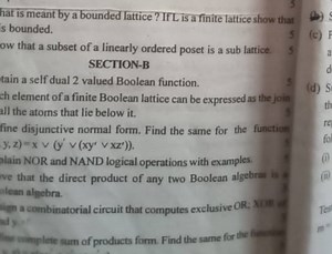 hat is meant by a bounded lattice? If L is a finite lattice sho... | Filo