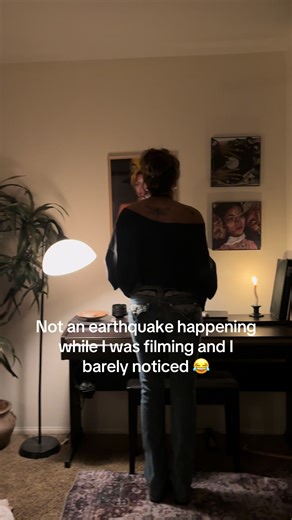 Im crying😂 i was like wtf did i just make the room shake? #earthquake #socal