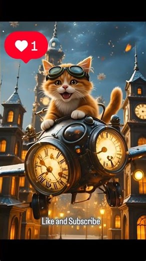 The Steampunk Cat Who Controls Time ⏰🐱 #cutecat #cute #funny #trending #viral #youtubeshorts