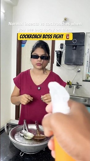 The Untold Story of a Cockroach vs Bug Spray 😂 #funny #comedy #ytshorts #explore #shorts