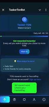 Earn Free TON on Telegram | Instant FaucetPay Payouts 💎 Telegram Bot