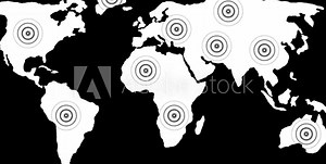 World map travel route location animation, world map showing the locations of countries by line Global Business Networking system worldwide.