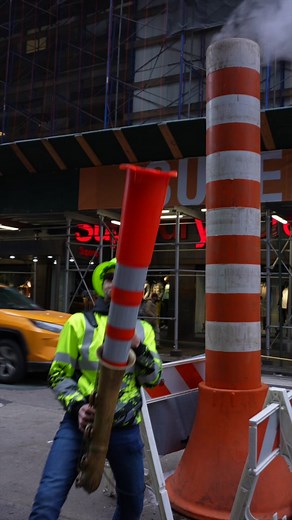 Trying to keep people out of construction sites #cone #saxophone #construction #party