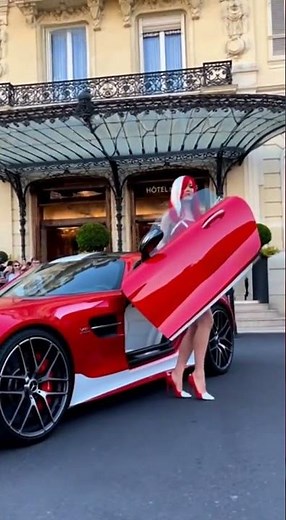 lady in Mercedes-AMG GT Cartoon Monaco - #amg #mercedes #cartoon #car #rich #lady #supercars #travel
