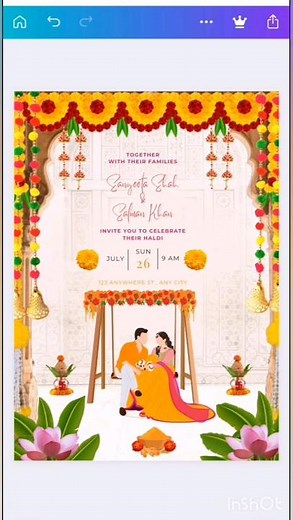 Create Haldi Invitation Card Online Free || Customize Digital Card Invitations in Canva. #canva