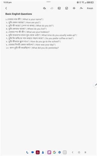 Basic English Sentences for daily use