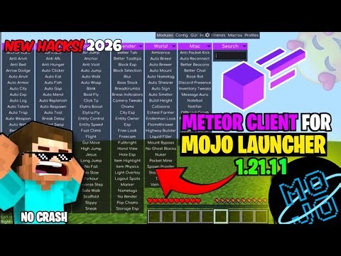 How To Download Meteor Client In Pojav Launcher 1.21.11 - 1.20🔥| Hacked client for free 🤫100% real 🤯