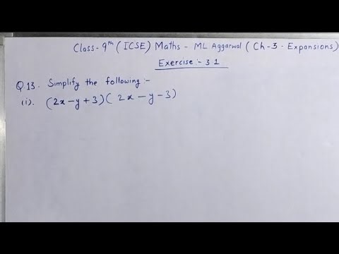 Ch- 3 Expansions ex.3.1 Q.13 #class 9th Maths ICSE ML AGGARWAL Solutions #exercise 3.1 Q.13solution.