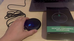 USB Conference Microphone for Computer Desktop Noise- Cancelling, 360° Omnidirectional Pickup, Touch Mute Switch, Plug & Play, for Video Call, Live Streaming, Gaming, Skype, Online Class