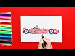 How to draw a Formula 1 (F1) race car
