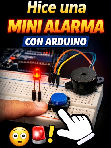 🚨 Hice una mini alarma con Arduino 😳 Presionas el botón 👆 y se activa el LED y el buzzer 🔔 Proyecto fácil pero se ve pro 🔥 #Arduino #Electronica #ProyectosArduino #Tinkercad #Programacion