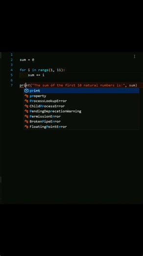 Python Program to Find Sum of First 10 Natural Numbers 🔥 | Super Easy #shorts #coding #python