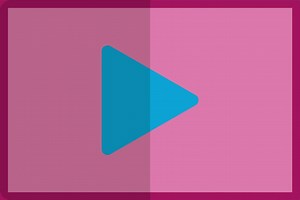 Video player in pink and blue color.