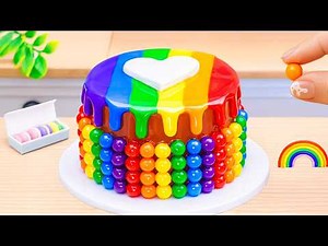 Mini Rainbow Cake Recipe With Chocolate🌈Easy Chocolate Recipe❤️By HT Mini Cakes