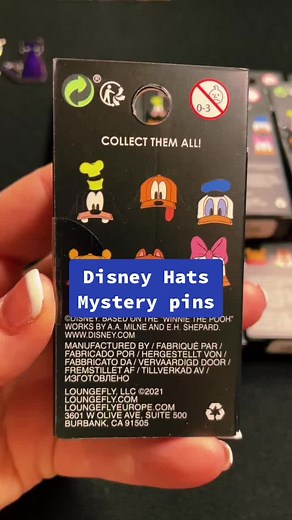 Disney Hats mystery pins #disney #mysterypins #hottopic #pintrading #unboxing #blindbox #foryoupage #ArbysDiabloDare #pins #winniethepooh #pooh