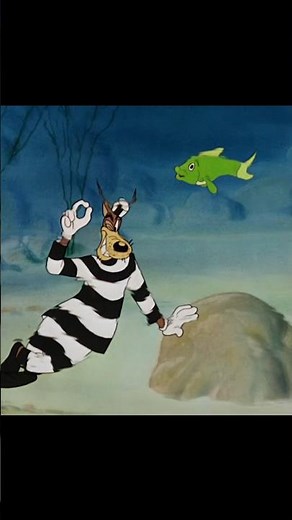 Droopy swims with fish🐺🐟 #clips #funny #cartooncharacter #cartoon #looneytunes #droopydog