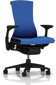 Herman Miller Embody Ergonomic Office Chair | Fully Adjustable Arms and Carpet Casters | Berry Blue Balance