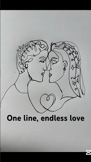 Romantic One Line Couple Sketch: Minimalist Love | Saiyaara #onelinedrawing #artist #love #saiyaara