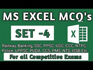 MS Excel Tutorial | Set-4 | ms excel mcq questions and answers | computer operator mcq question