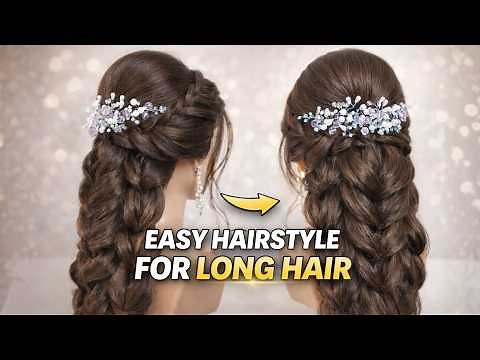 Easy hairstyle for long hair. Braided hairstyle.