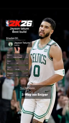 Jayson Tatum #2k26 build 👀 Elite 2-way 6’8 wing that can score, defend & do it all 🔥🧪
