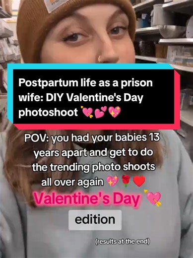 I was diagnosed with diminished ovarian reserve while my husband was in prison. We were given a less than 2% chance and told to go straight to donor eggs. Here we are 2 years later with our miracle doing a DIY Valentine's Day photoshoot 💘💕💖✨🥰 #baby #valentinesday #diyphotoshoot #postpartum #prisonwife