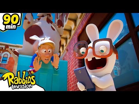 Phone-stealing rabbid 😯 | RABBIDS INVASION 🐰 | 90mn Compilation | Cartoon for kids