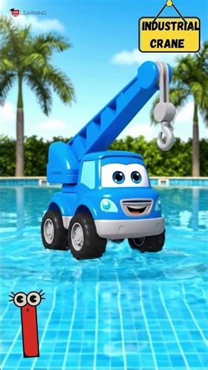 E to L Construction Vehicles Water Play 🚜🌊 | Animated Trucks & Machines Alphabet Learning for Kids