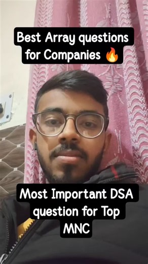 kunal Sharma on Instagram: "The most important DSA question 🔥|| #viral #coding #placement #job #dsa #programming #infosys"