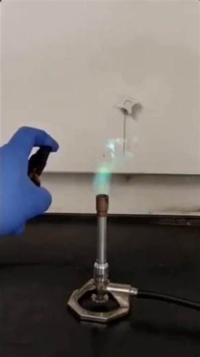 Flame Test (Copper (I) Ion with Ethanol)