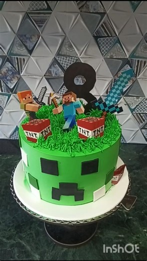 🔥 Amazing Minecraft Birthday Cake 🎂 | Creeper & TNT Cake | #shorts #minecraftcake #cakedecorating