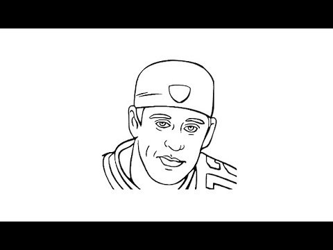 How to draw Aaron Rodgers face drawing step by step