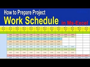 How to Create Project Work Schedule (Project Plan) in Ms-Excel