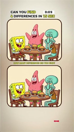 These 4 differences are tricky #spongebob #challenge