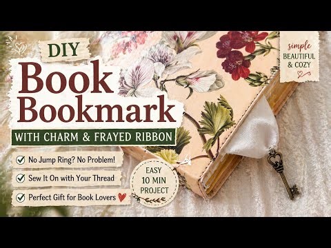 How to Sew a Charm Onto Fabric (No Jump Ring!) | Easy DIY Bookmark 🧵