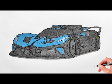 How to draw a BUGATTI BOLIDE 2021 / drawing car / coloring Bugatti Bolide 2020