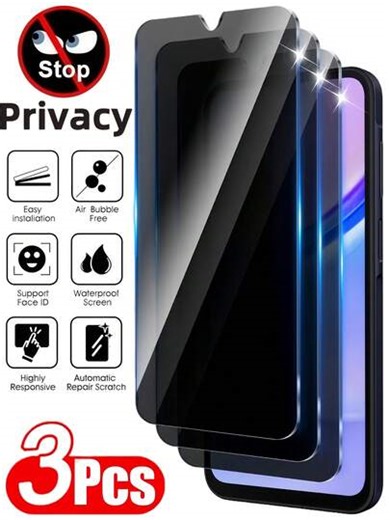 3pcs Anti-Peep Tempered Glass Film With 9H Hardness Explosion-Proof And Scratch Resistant Anti Spy Mobile Phone Screen Protectors Compatible With Samsung Galaxy S26 S25 S24 Ultra S23 FE A55 A54 A56 A57 A37 A36 A35 A17 A07 A06 A07 A05/Compatible With Xiaomi 14T 15T 13T Pro Poco M6 M7/ 14C 13C A5 A4 Note 13 14 12 4G 5G Office/Subway Privacy Protection No Bubble Automatic Adsorption Protective Film Does Not Support Fingerprint Recognition [International Version, Non Local Version] | SHEIN