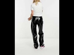 puffer shiny vinyl pvc outfit leggings compilation