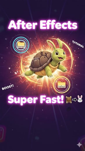 GANESH_GFX on Instagram: "“After Effects Slow Fix | Tortoise to Rabbit Speed in 5 Steps 🐢➡️🐇” --- 💥 After Effects slow chal raha hai? Ye 5 easy steps follow karo aur dekho jaise kachhua se khargosh ki speed ho jaye! Step-by-Step Fix: 1️⃣ Run Panel Open → Windows + R 2️⃣ Type & Delete: tree %temp% temp Prefetch ✅ (Important! Ye 4th step ka use mat bhoolna) 3️⃣ After Effects kholke Edit → Preferences → Media & Disk Cache 4️⃣ Empty Disk Cache → OK 5️⃣ Clean Database & Cache → OK 🔥 Bas ho gaya! 