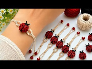 🐞 Most Beautiful Ladybug Bracelet Design | Easy DIY Crochet Tutorial