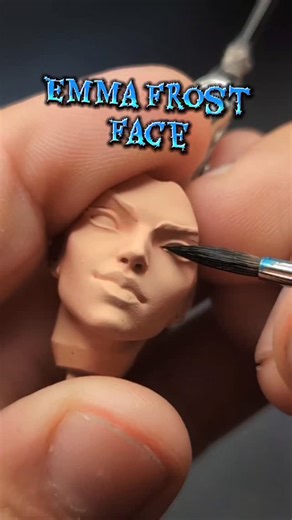 Hunter | painting the face eyes, lips, and eyebrows for Emma Frost from Marvel rivals 3d resin printed paints black applied to the eyelashes... | Instagram
