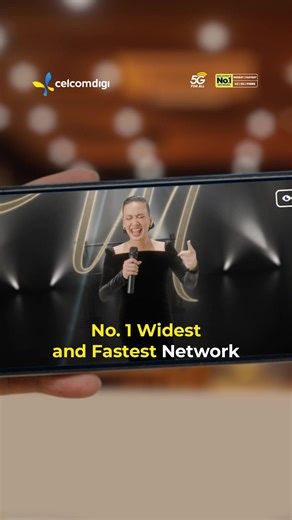 Stream non-stop on Unlimited 5G with 100Mbps Internet! ♾️ Unlimited 5G all day errday ​from RM25/mth 📶 Malaysia's No.1 Widest & Fastest Network 🥇Malaysia's No.1 Prepaid This is Semangat No.1! | CelcomDigi
