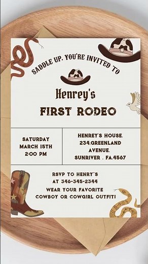 “Cutest Cowboy Birthday Invite EVER 🤠✨ Editable & Printable Party Template!”