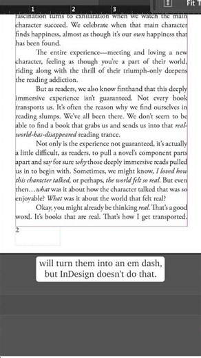 Em Dashes in InDesign #writing #writingcommunity #selfpublishing #indieauthor #booktube #bookdesign