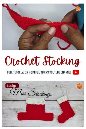 Super Easy & Quick Crochet Christmas Stocking for Beginners | #crochetchristmasornaments #crochet