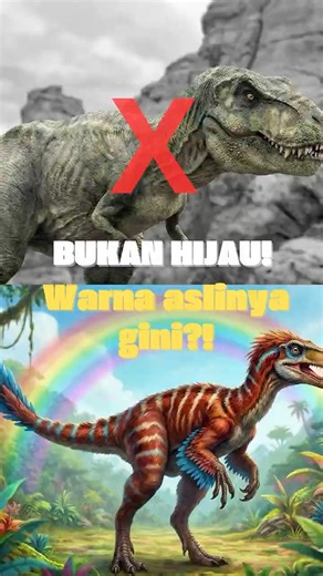 WARNA ASLI DINO TERNYATA GINI?! 🦖🌈 (Bukan Hijau!) #Shorts #Dinosaurus #FaktaUnik #sainsseru