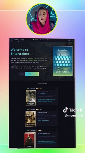 🎉🙏Practice touch typing by retyping famous novels. Not only will you improve your typing skills, but you’ll also enjoy some of the greatest stories ever told!😎💪😁👌Read amazing books and increase typing speed................... Website Name: entertrained.app #ai #reels #tech #meenitech #trendingreels #tips #technology